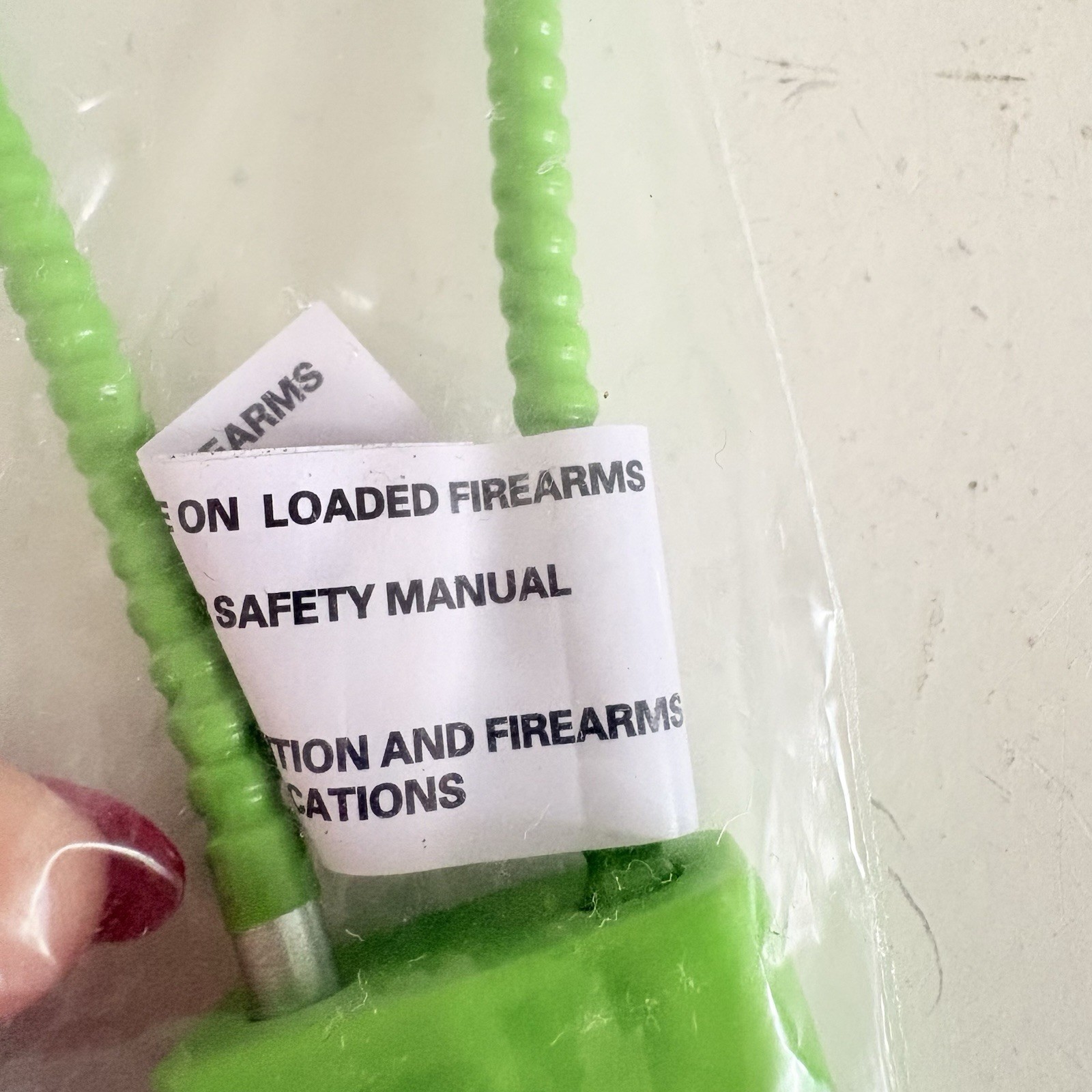 Green Cable Gun Lock - 15” Length Project Child Safe - Rifle