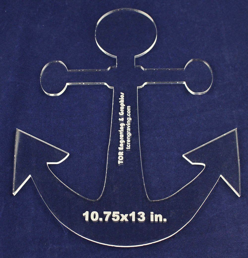 Anchor 10.75"x 13" - ~1/4" Thick - Clear Acrylic - Quilting/sew/craft Template