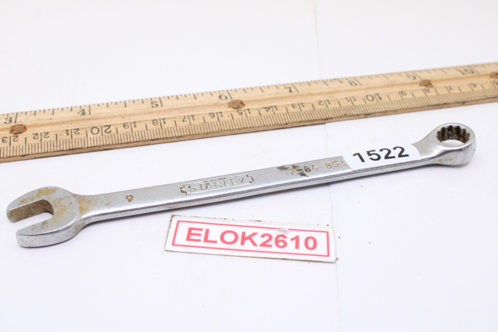 STANLEY 86-854  9mm  12 Point Metric Chrome Combination Wrench