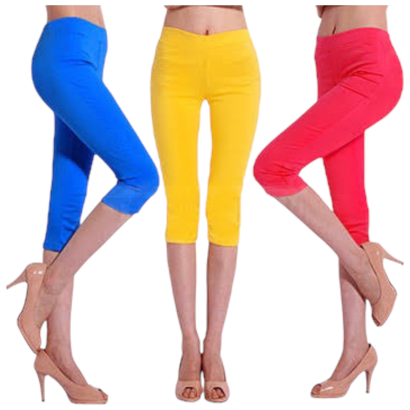 Premium Quality Women's 3/4 Length Soft stretchy One Size Leggings