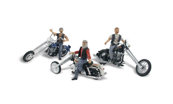 Woodland Scenics Bad Boy Bikers N Train Figures AS5344