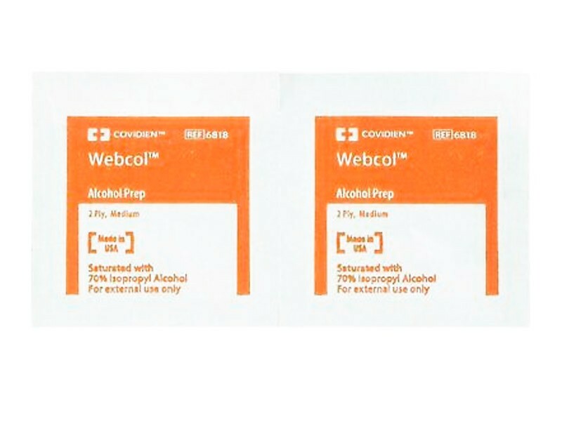 Covidien Webcol Alcohol Prep Pads - 2 Ply Medium - 20 QTY Household Pack