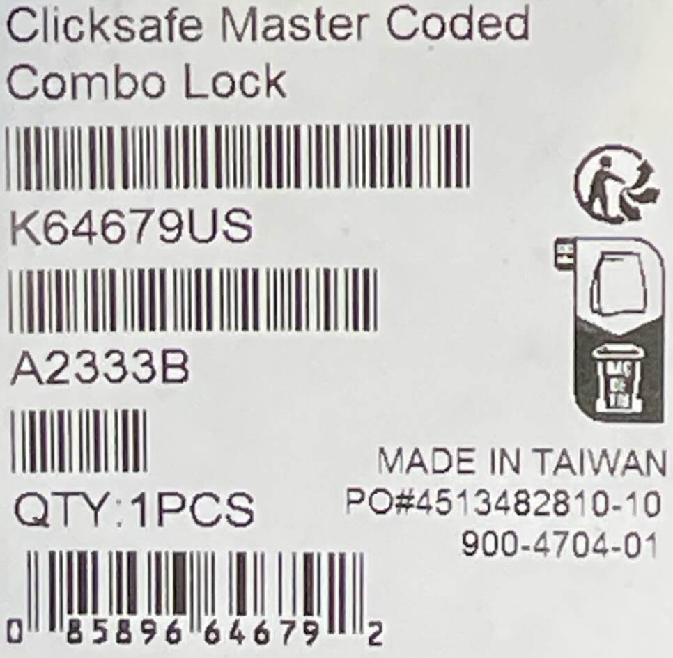 Kensington ClickSafe Master Coded Combination Laptop Cable Lock / K64679US
