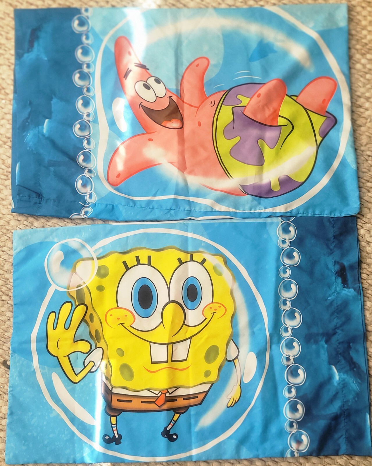 2- Nickelodeon Pillow Cases  SpongeBob SquarePants & Patrick Star
