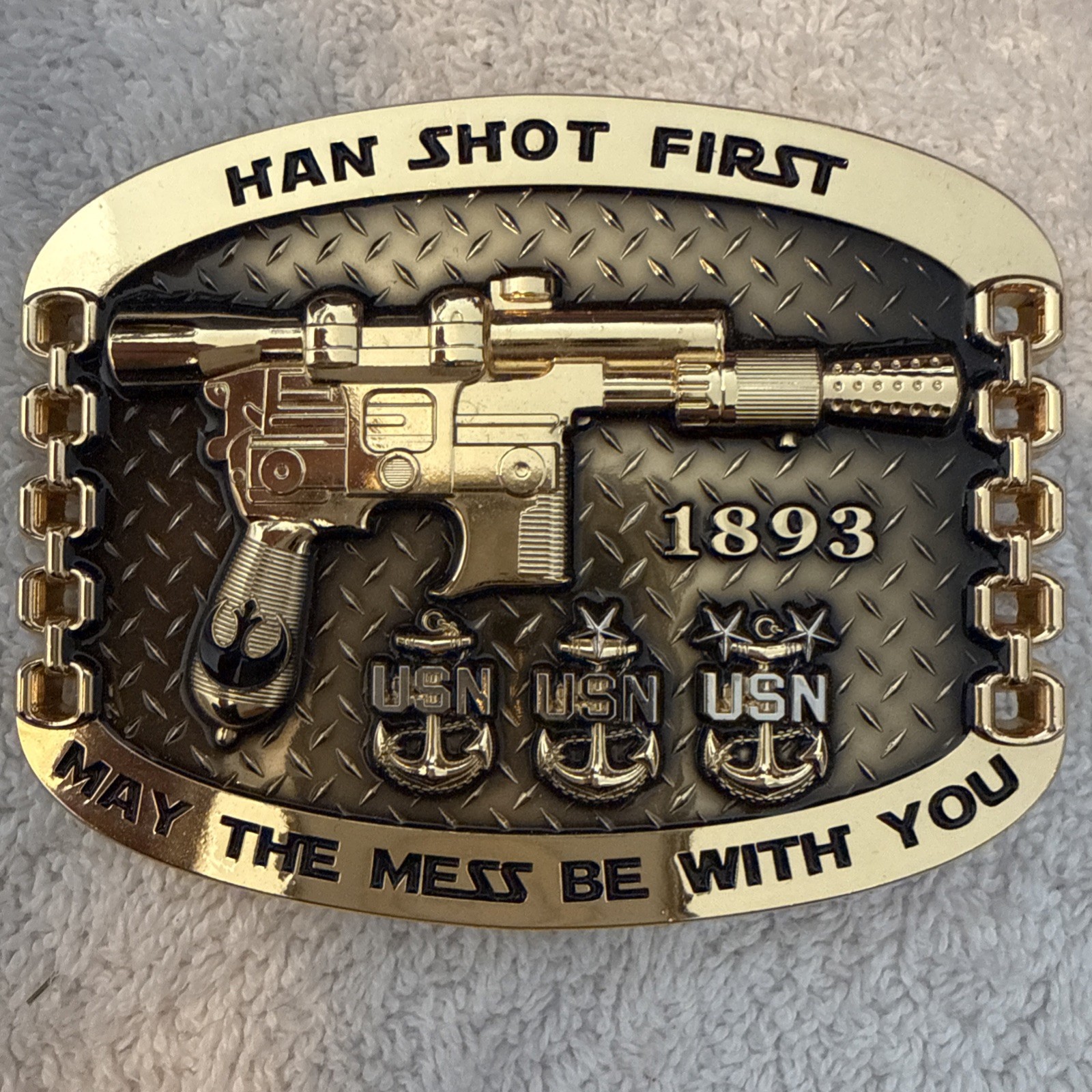US Navy  CPO Mess Belt Buckle Star Wars