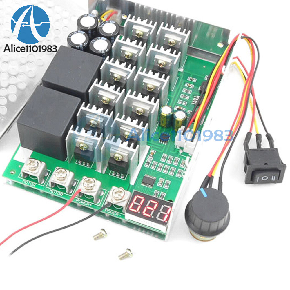 DC Motor Speed Controller Drive Module Reverse Switch 12/24/36/48V 60A 0-100A