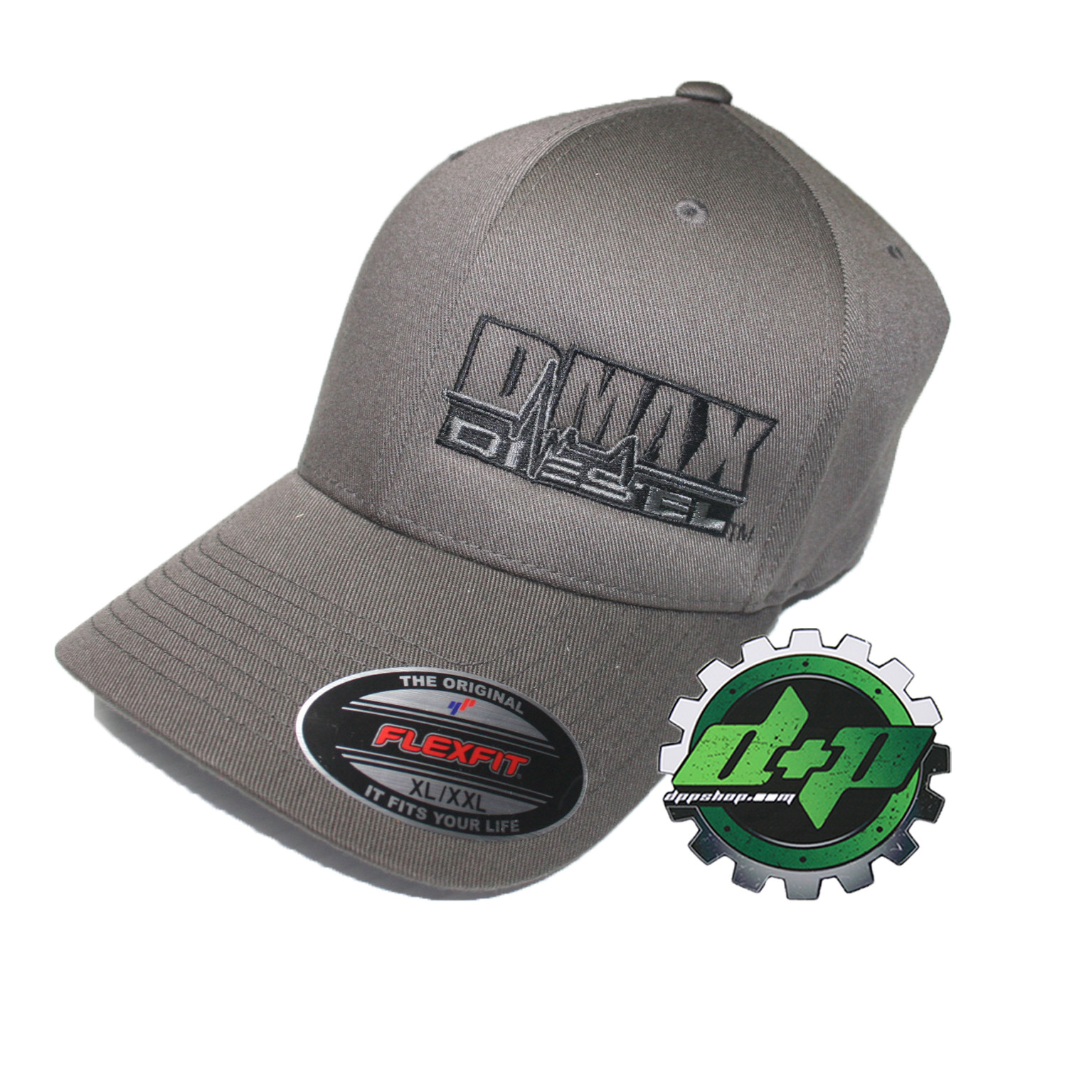 Duramax hat ball cap fitted flex fit flexfit stretch Dmax dark gray grey xl/xxl