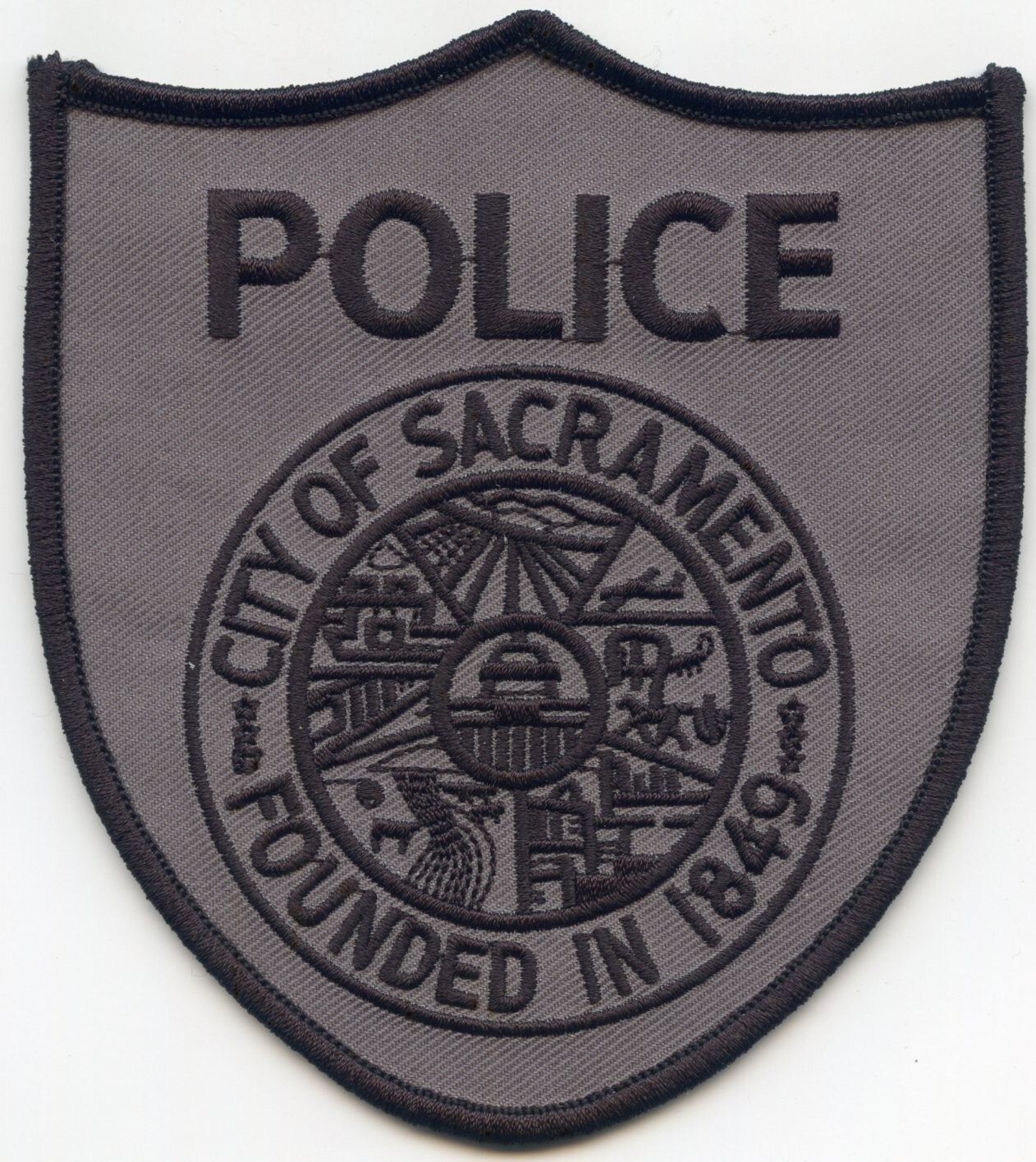 SACRAMENTO CALIFORNIA POLICE subdued gray POLICE PATCH