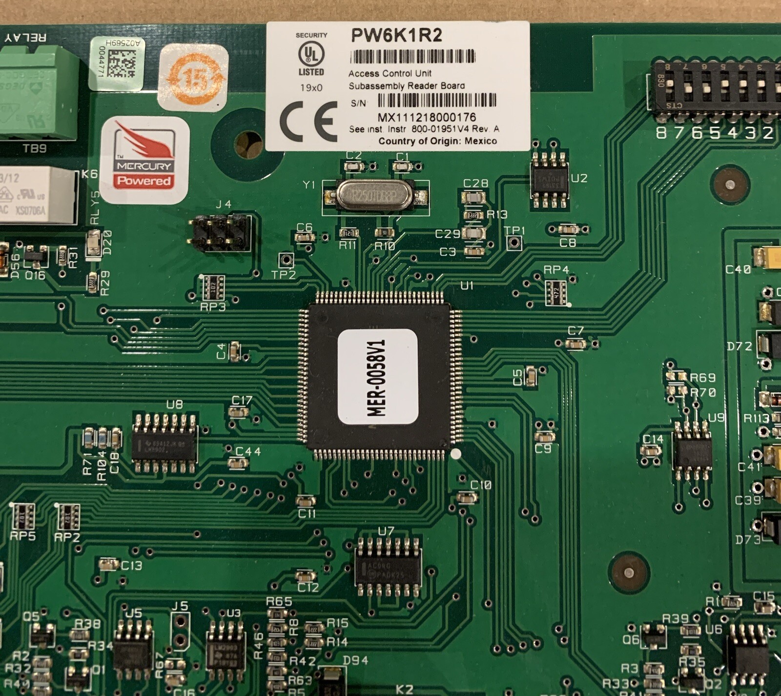 Honeywell Security PW6K1R2 Access Control Unit Reader Board
