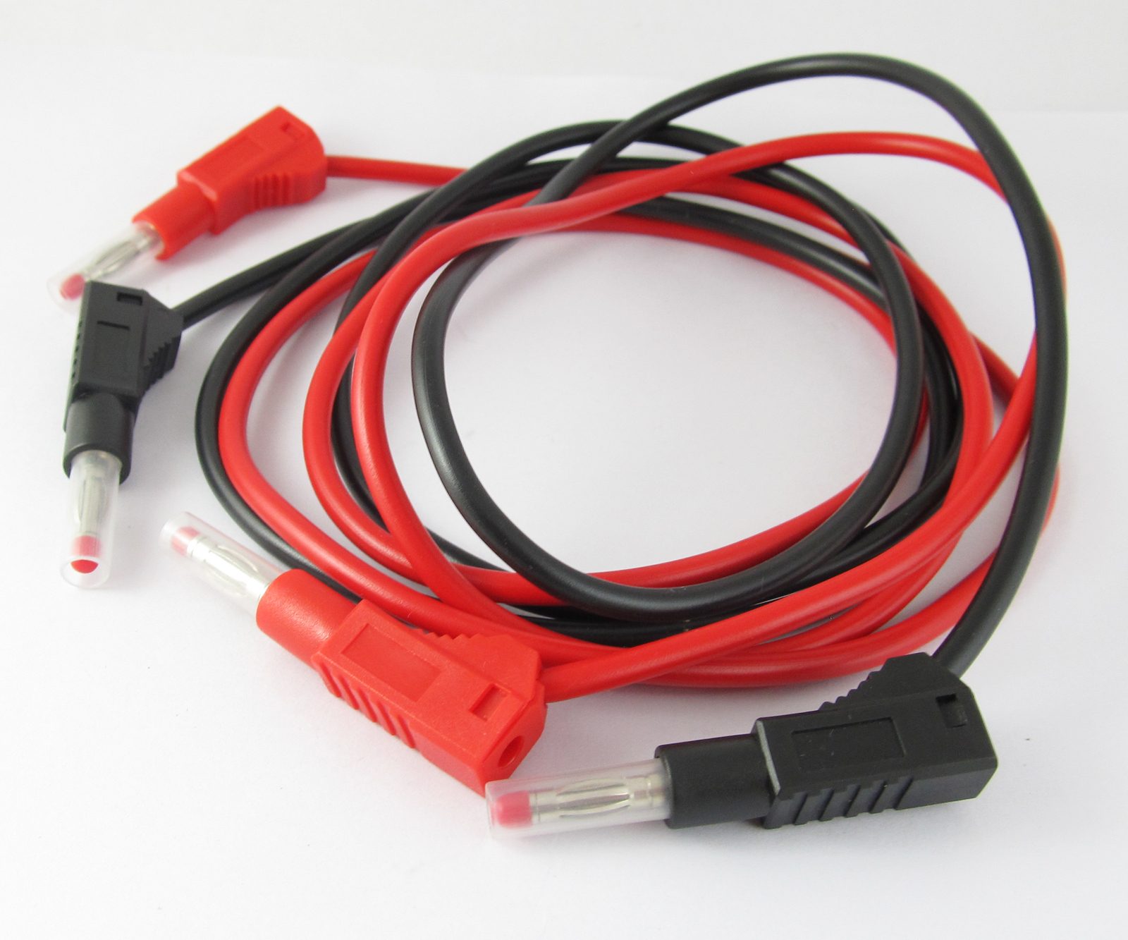1 Pair 4FT Dual Transparent Flexible Stackable 4mm Banana Plug Silicone Cable