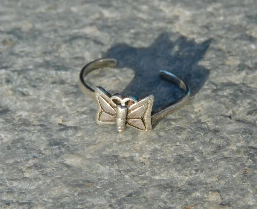 STERLING Silver 925 Butterfly Toe Ring - Adjustable From Sizes from 3 to 5!