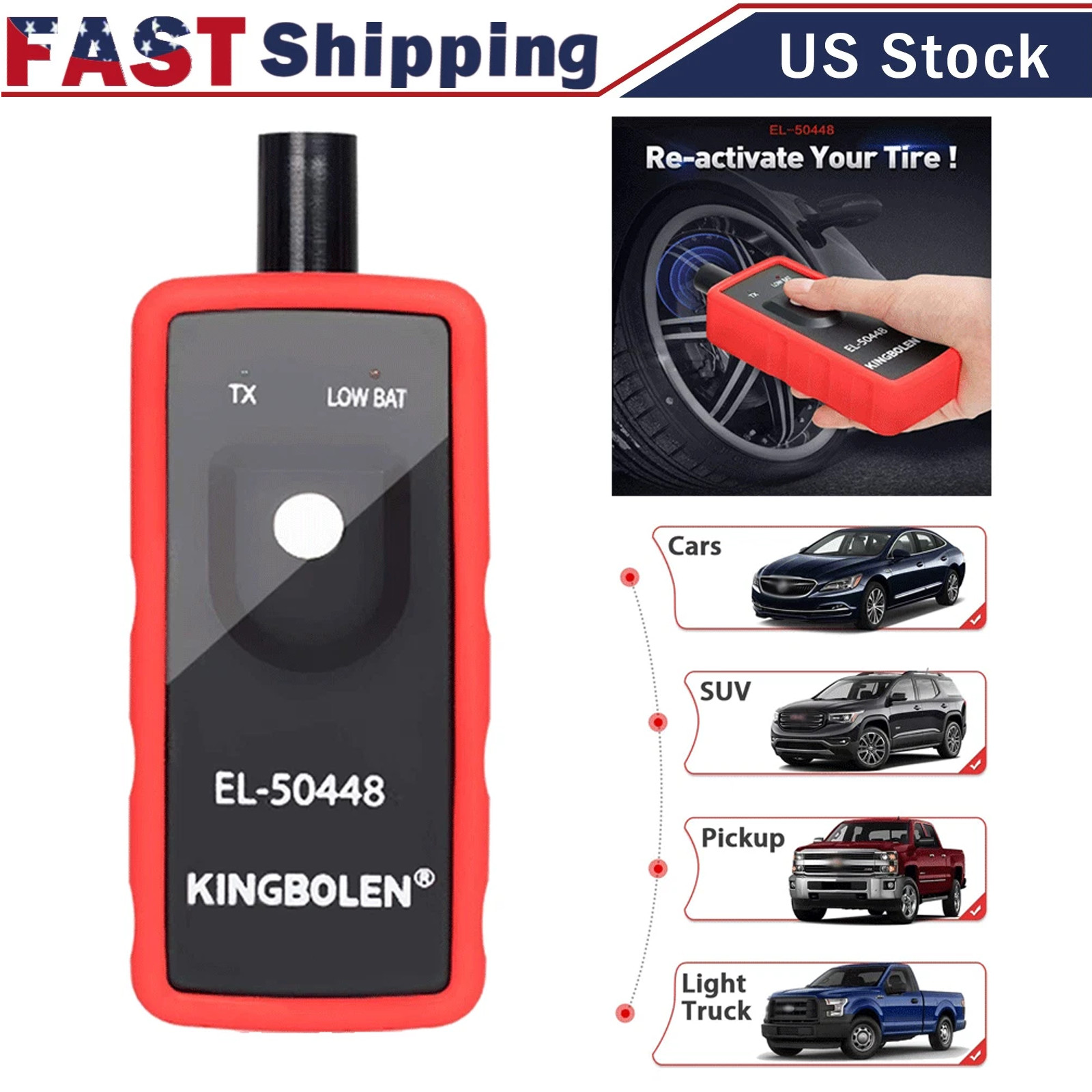 TPMS Reset Tool Relearn Car Tire Pressure Sensor EL-50448 for GM Vehicles US