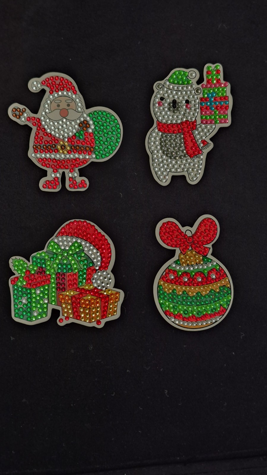 Lot 4 NEW Christmas Holiday Refrigerator Magnets Santa Polar Bear Gifts