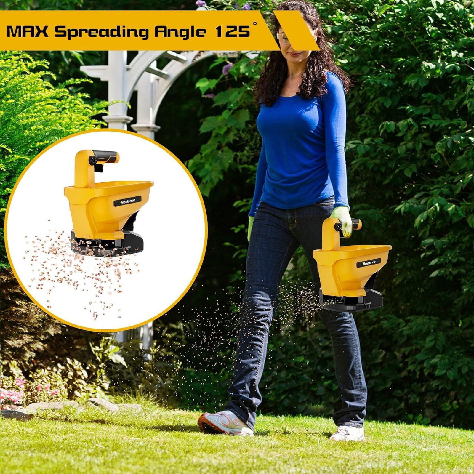 Power Spreader Compatible for Dewalt 20V/60V Battery, Seed Spreader for
