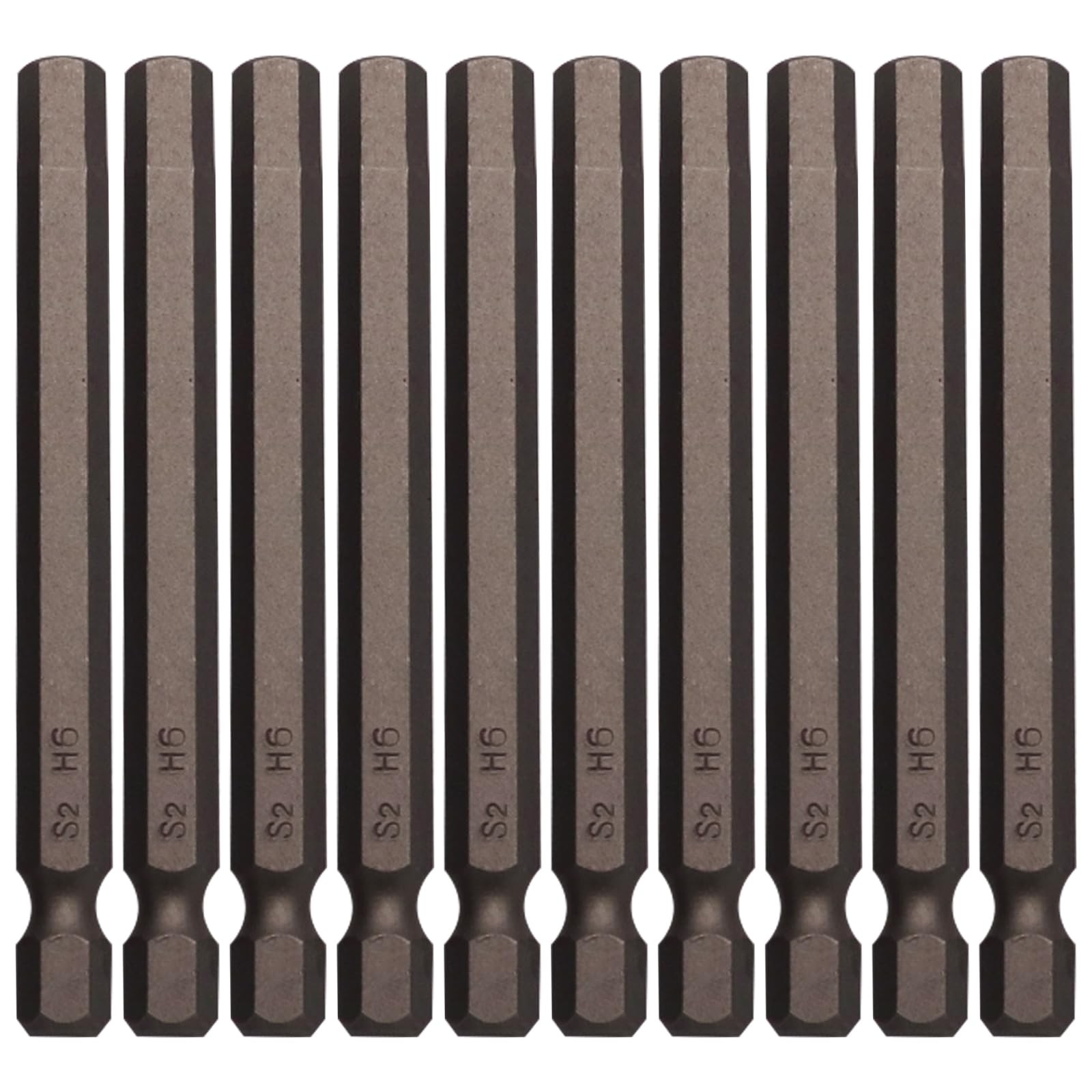 Sipery 10Pcs Hex Head Allen Wrench Drill Bits H6 (6mm / 0.24inch), Grey