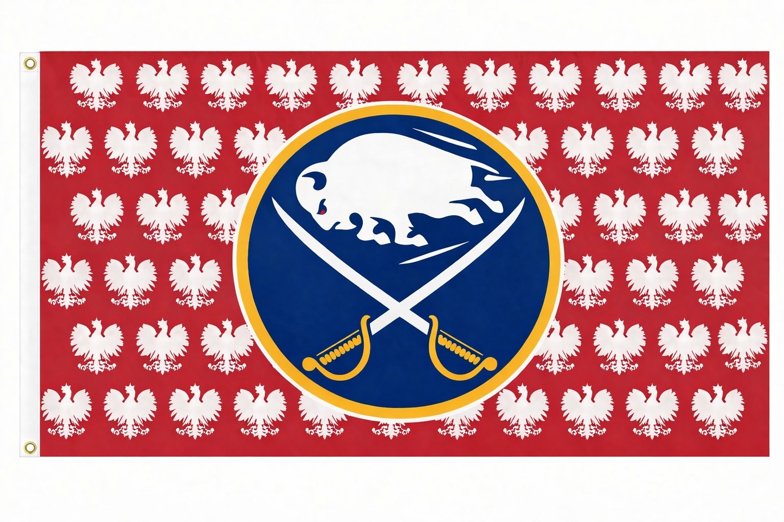 Buffalo Sabres Polish 3x5 ft Flag  Hockey FREE SHIPPING Dyngus Day