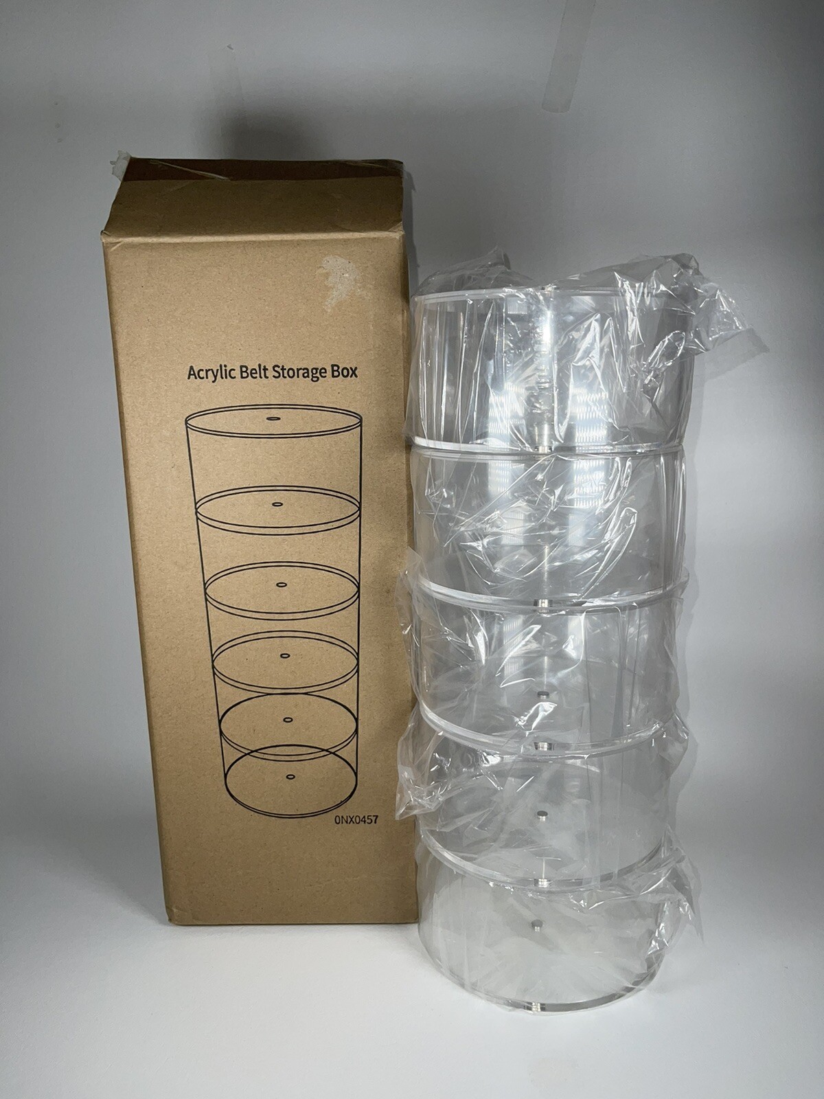 Acrylic Belt Storage Box, 5 Stackable Boxes