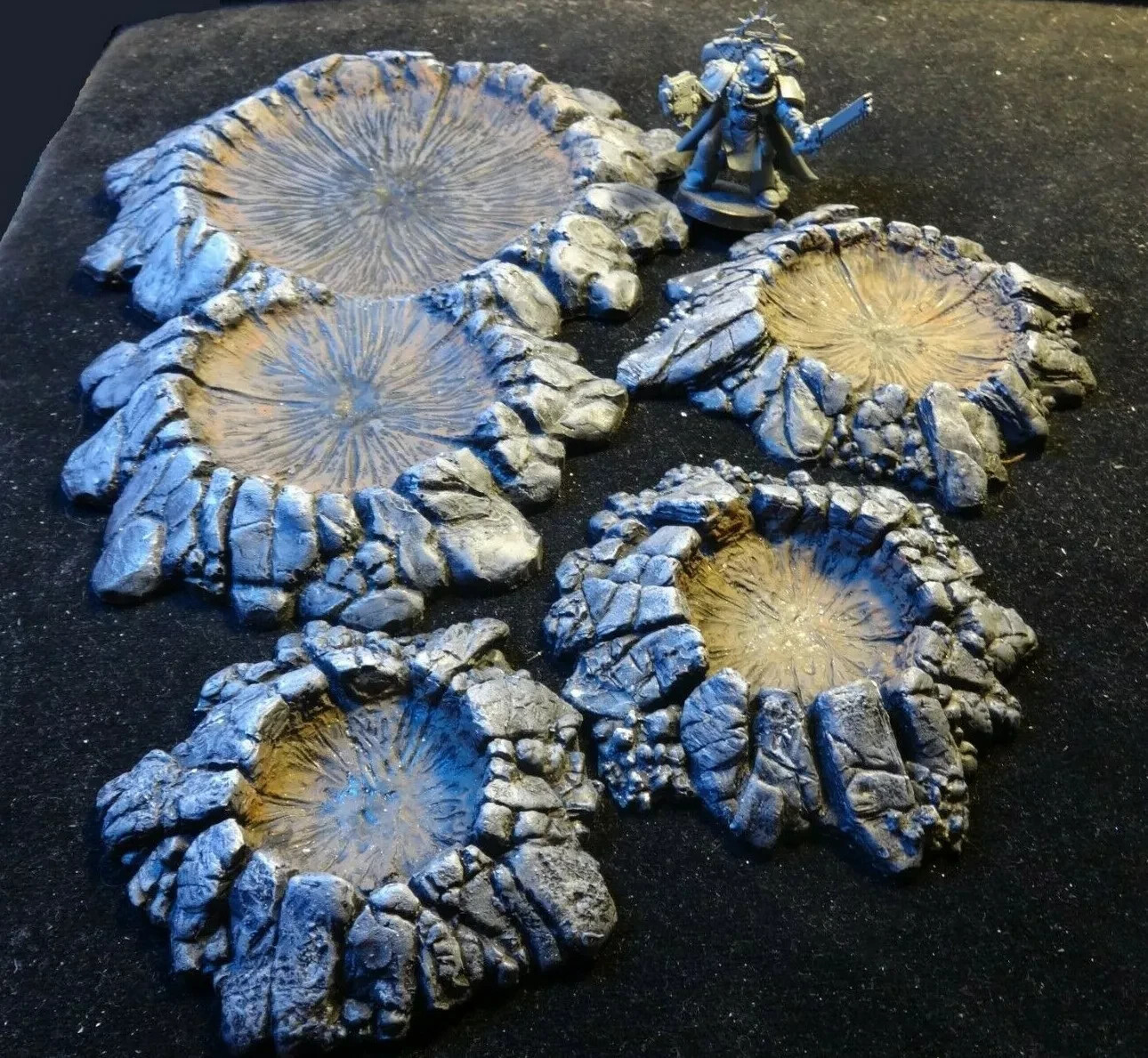 Wargames Terrain Craters different sizes and double crater(set of 4)