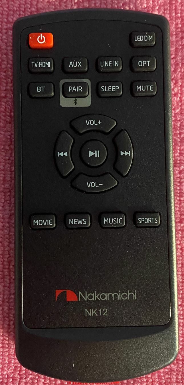 Nakamichi NK12 soundbar remote-does not work with other Nakamichi soundbar model