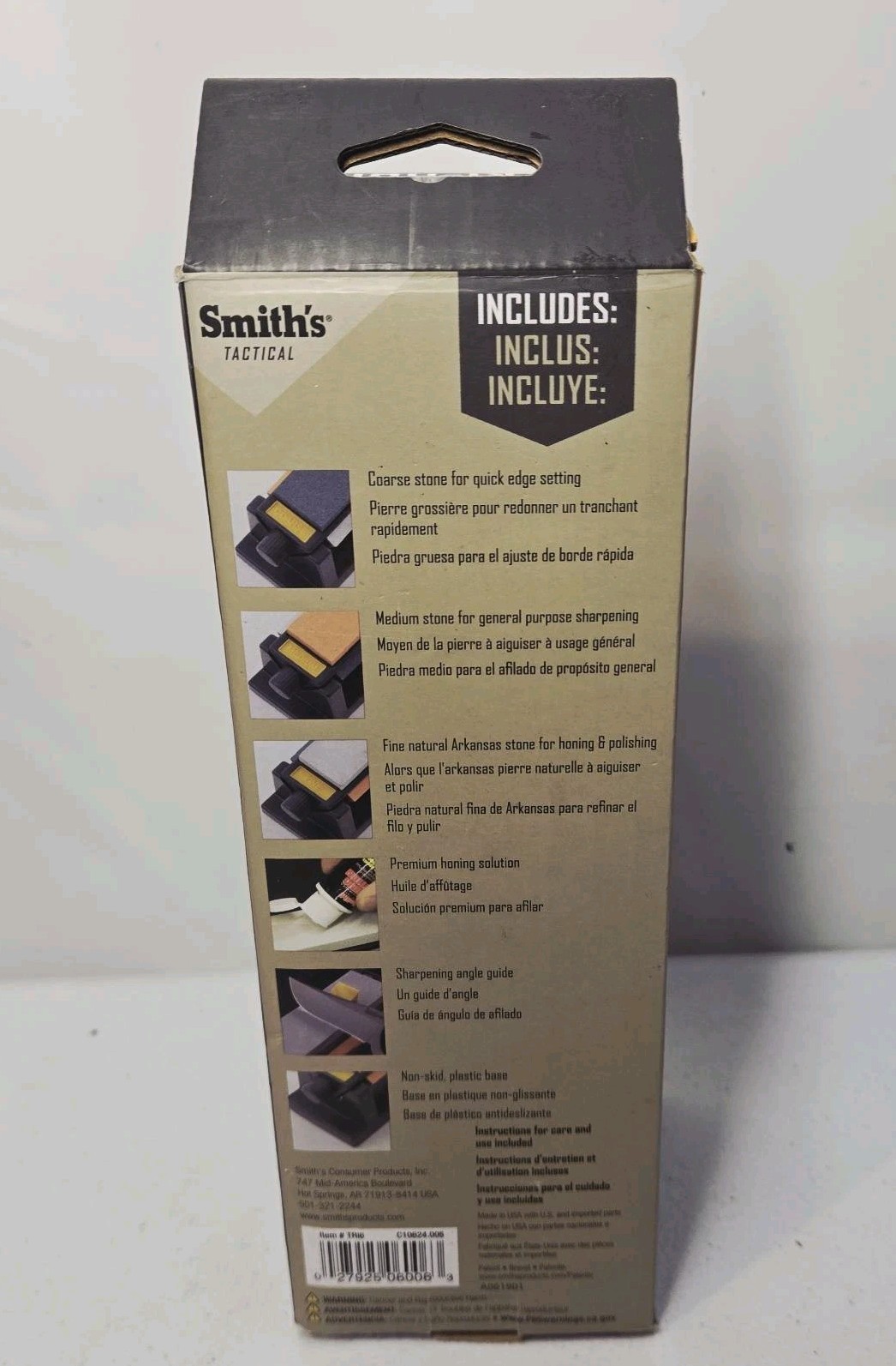Smith's TRI6 6" Tri-Hone Sharpening System Knife Tool Sharpener 3 Stone used.