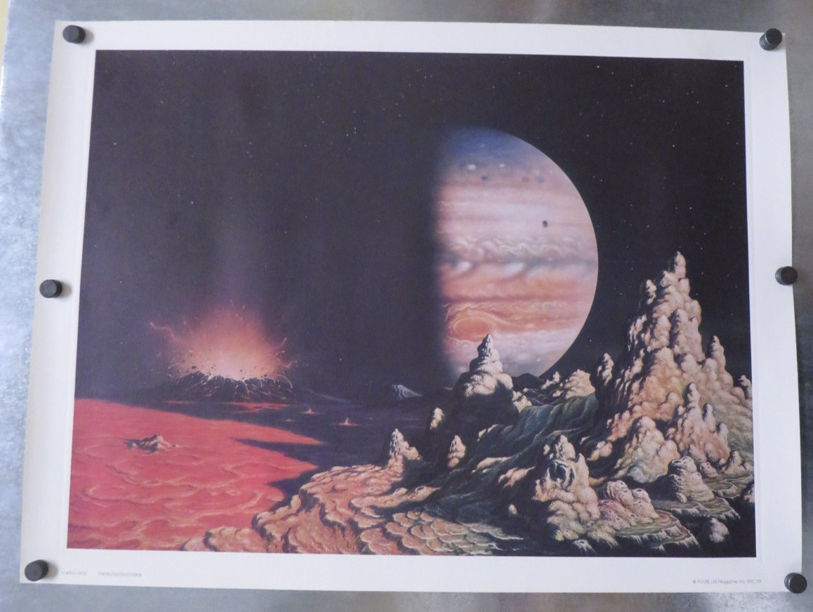 Vtg 1979 Eruption on lo Future Magazine Sci-Fi David Hardy Poster RLD