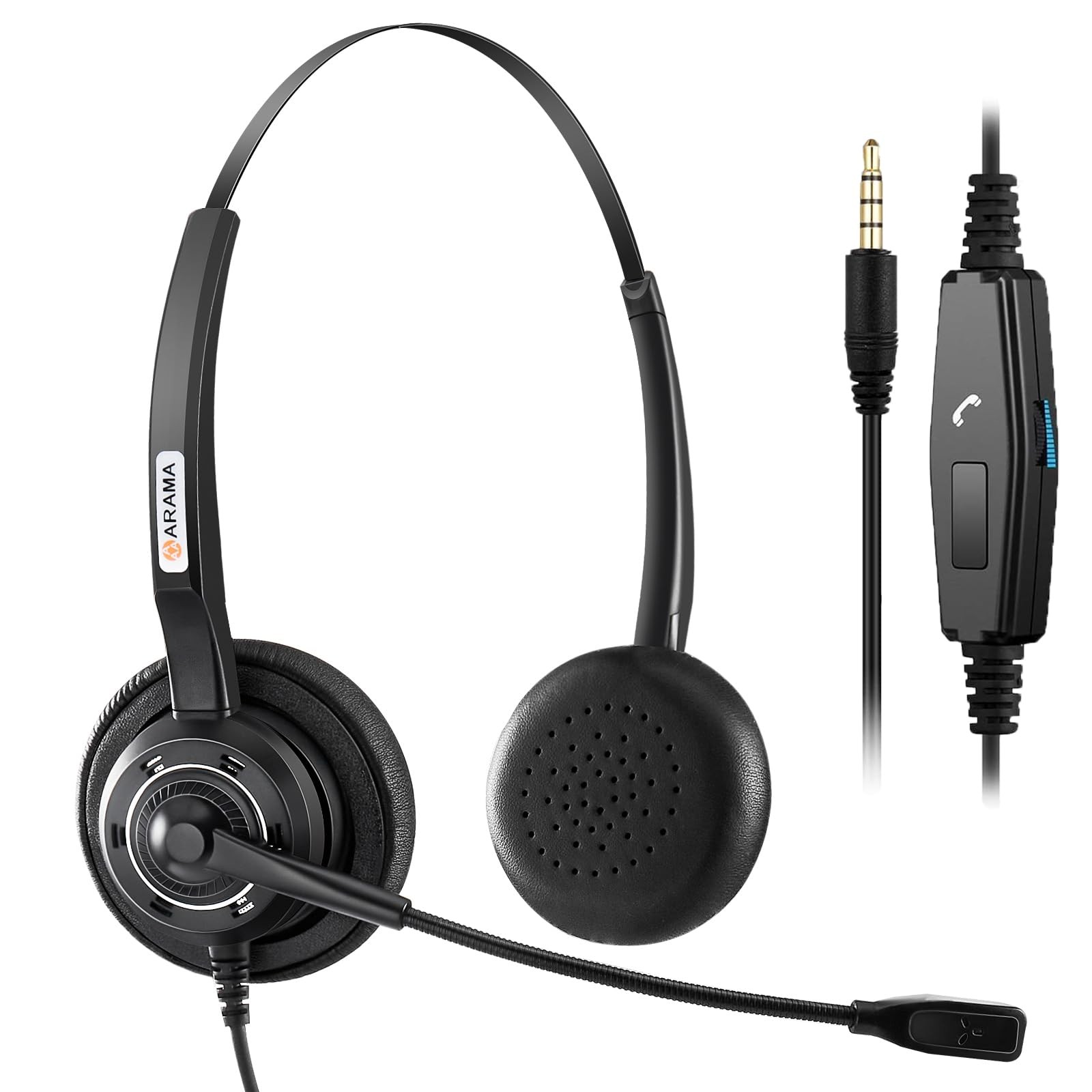 Cell Headset with Noise Canceling Mic & Answer Switch, 3.5mm Headset for iPho...