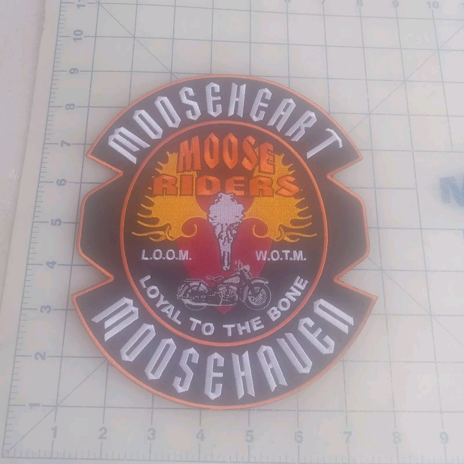 Motorcycle Patch Moose Riders MOOSEHEART MOOSEHAVEN 8" X 7" wide