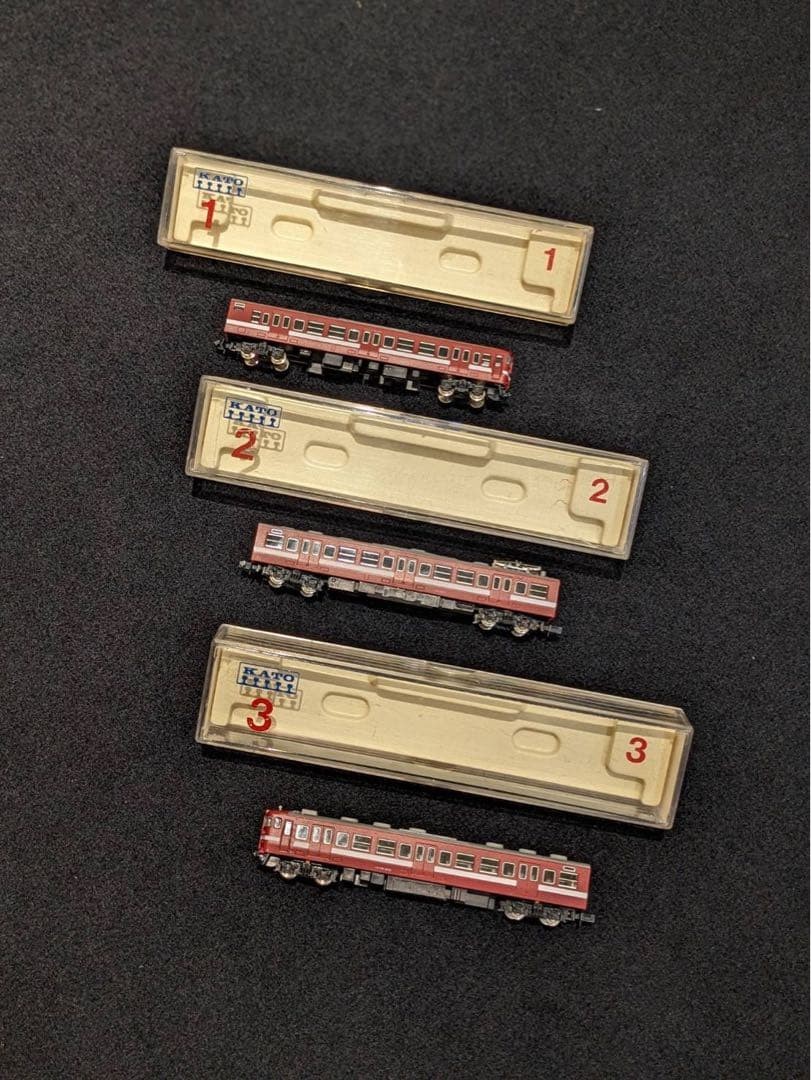 KATO N gauge red train model 3-car set