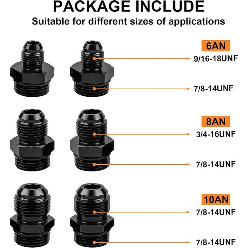 High Flow Inline Fuel Filter 100 Micron Cleanable AN6 AN8 AN10 Adapter Universal