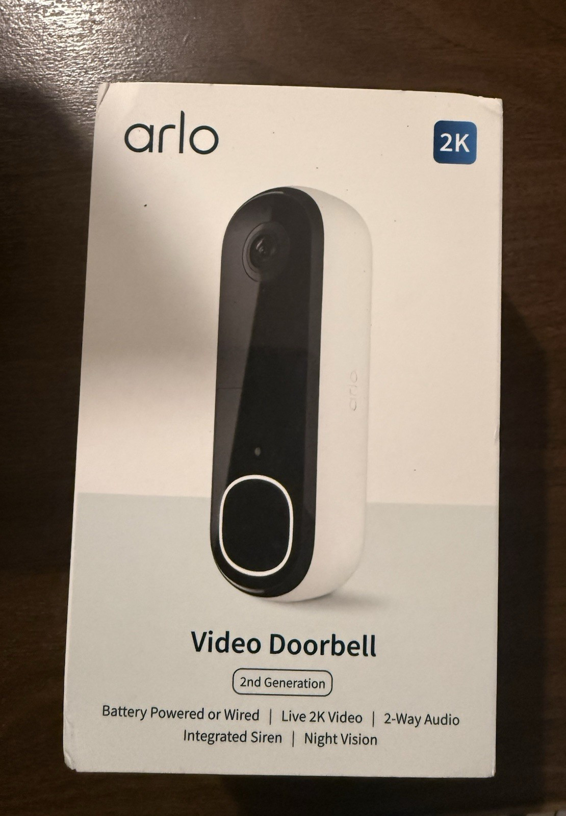 Arlo 2K 2nd Gen Video Doorbell Battery or Wired Night Vision AVD4001