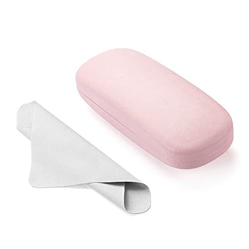 Glasses Case Hard Shell - PU Leather Eyeglass Case Eyeglasses Case for Pink