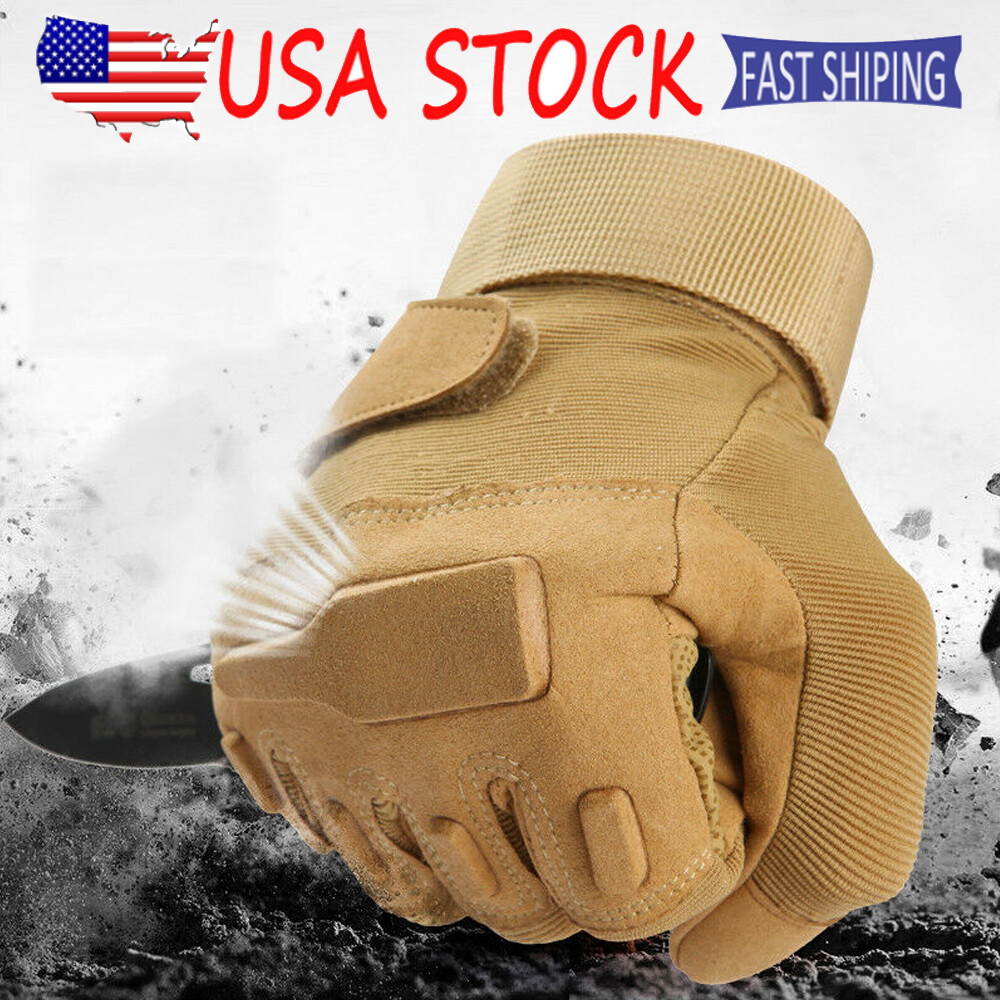 Men's Hard Joints Full Finger Gloves Military Hunting Shooting Tactical Gloves