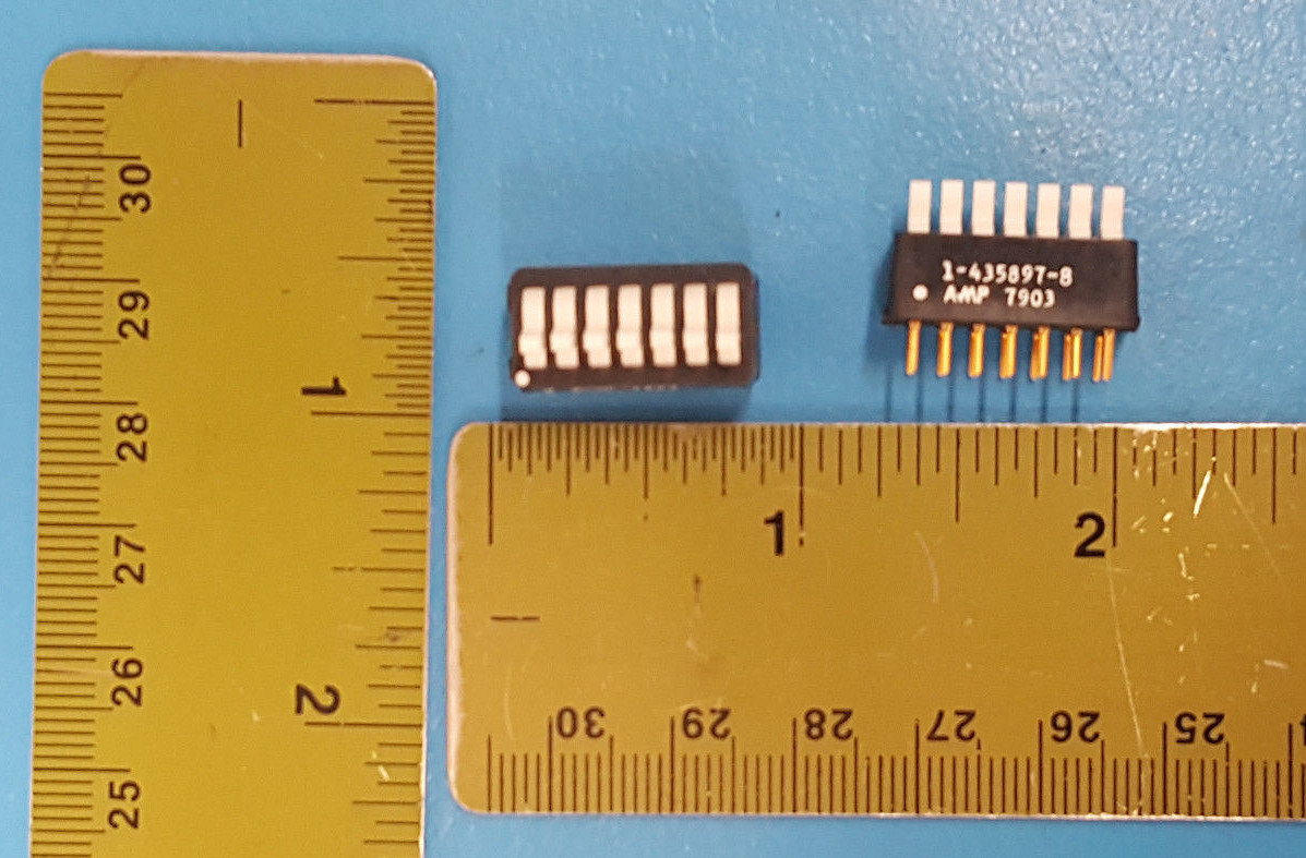 Toggle Dip Switch, Breadboard Switch, 7 Position, AMP, 1-435897-8, LOT OF 4 Pcs