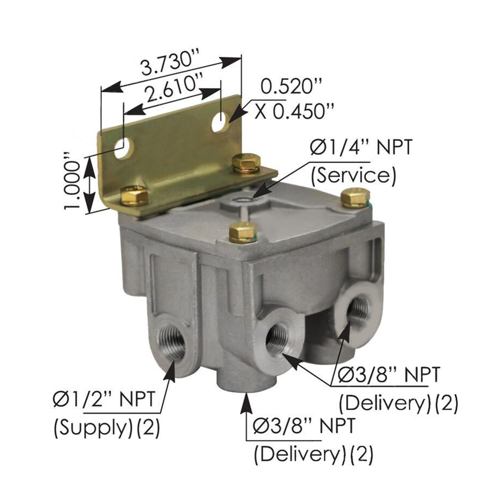 R12 Relay Valve 4 PSI Crack Pressure, 170.065303  EBN065303N  R955065303N