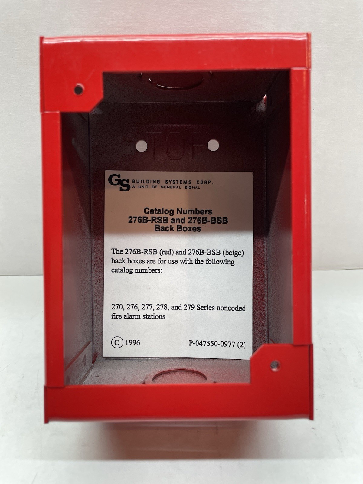EDWARDS 276B-RSB - Surface Mount Back Box-red