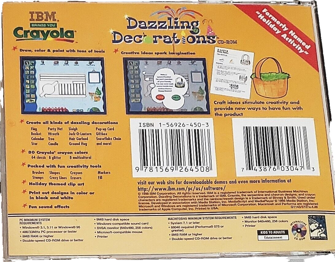 IBM's Crayola: Dazzling Creations for (Win/Mac CD-ROM) PC