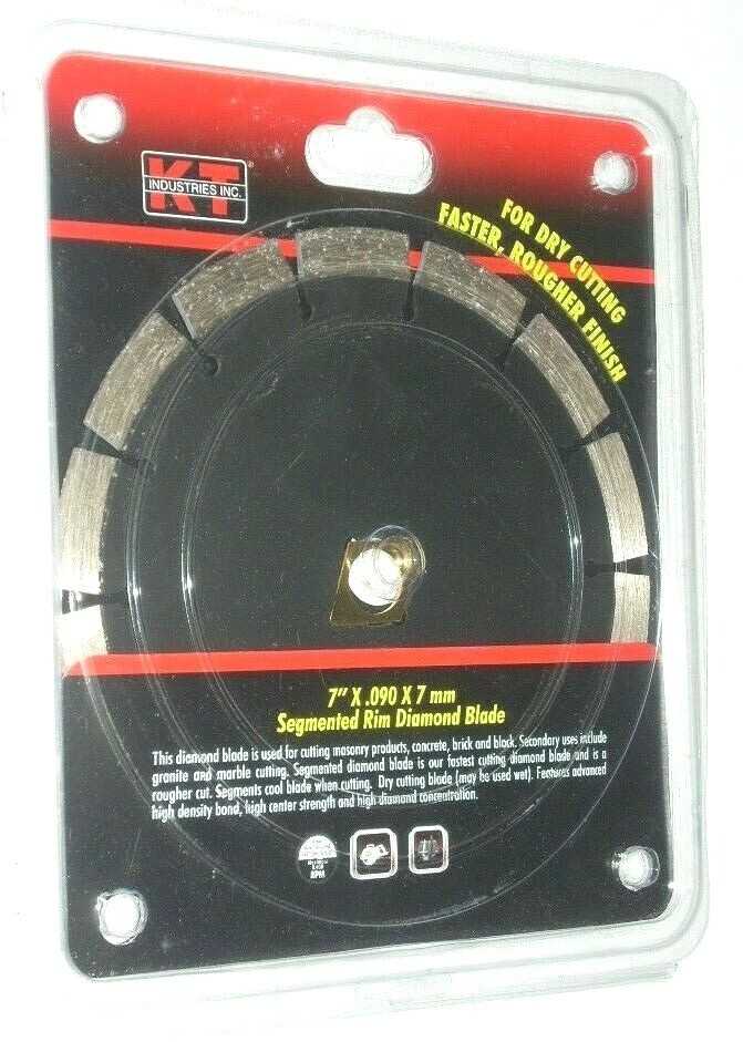KT  5-5743 Segmented Rim Diamond Blade 7 x .090 x 7mm x 5/8-7/8 Masonry Concrete