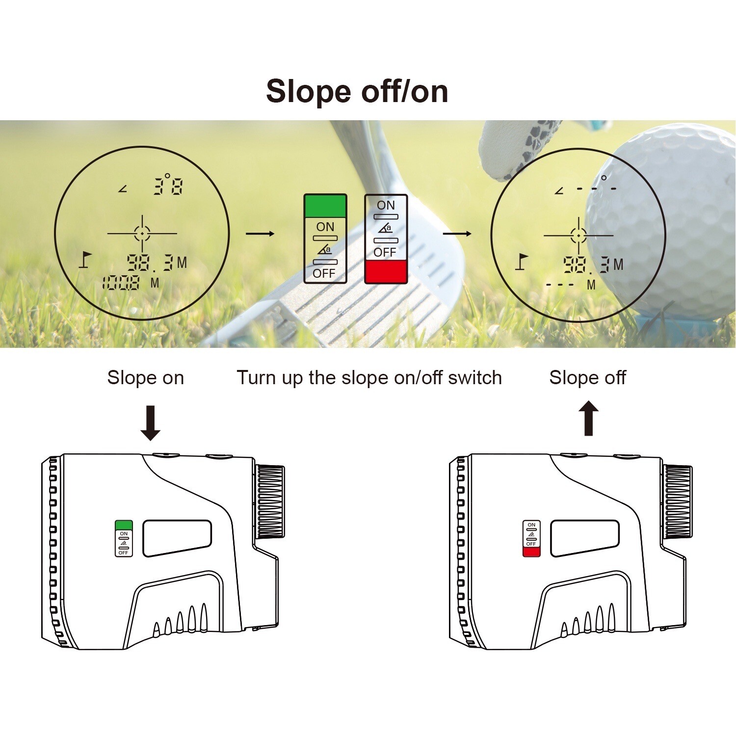 Golf Range Finder with Slope for Golfing Hunter - 6X Magnification High