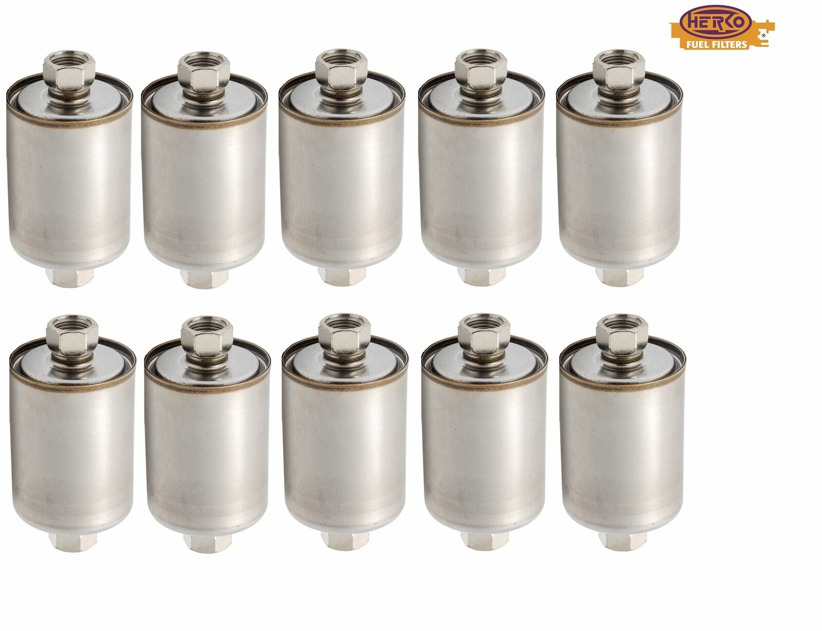 Herko Fuel Filter SET OF 10 For Chevrolet Pontiac Cadillac Buick 1986-2007