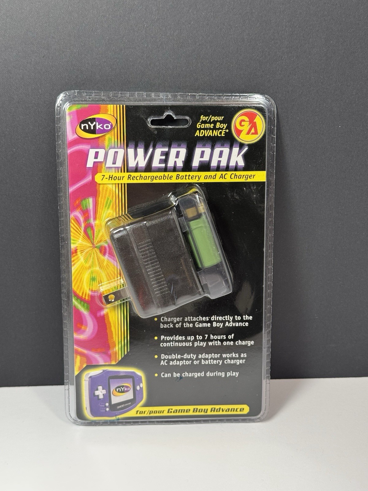 Nyko Power Pak Rechargeable Battery charger and AC adapter Game Boy Advance