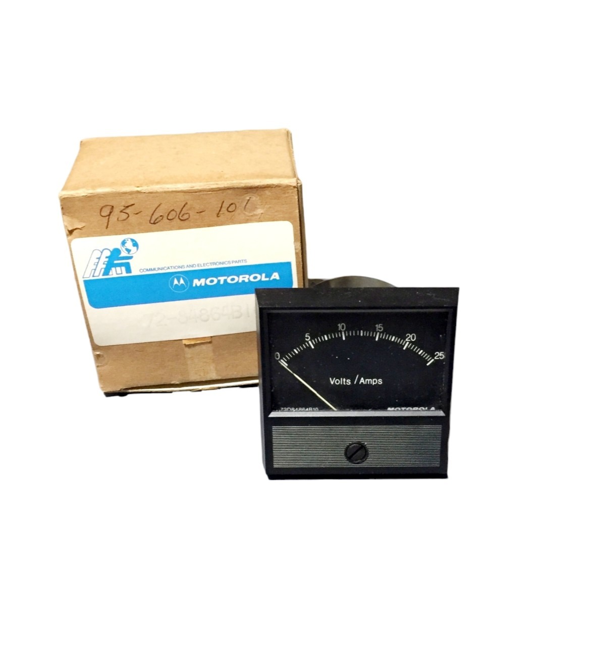MOTOROLA 25 Amps DC Analog Panel Electrical Readout Meter 72-84864B10