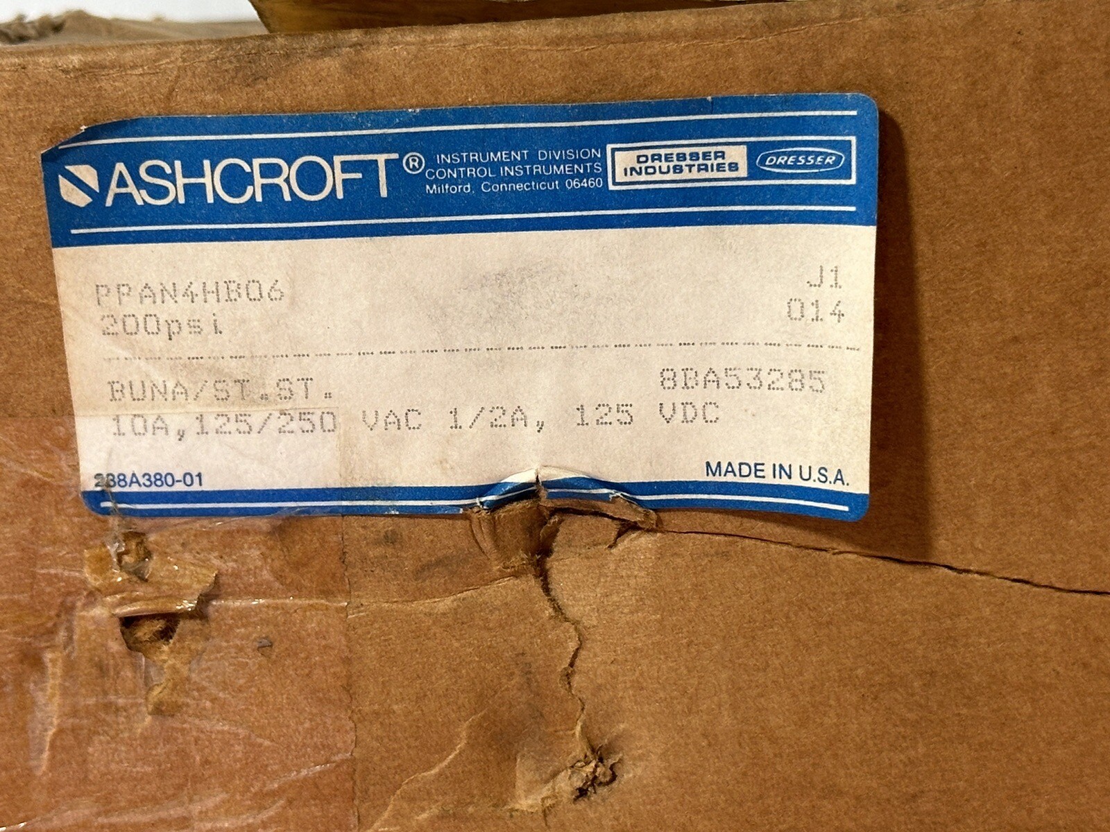 Ashcroft PPAN4HB06 Switch Pressure