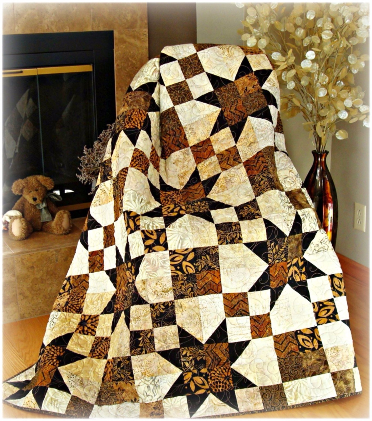 #434 Simply Elegant Quilt Pattern Easy Fast Fat Quarter Friendly twin Queen King
