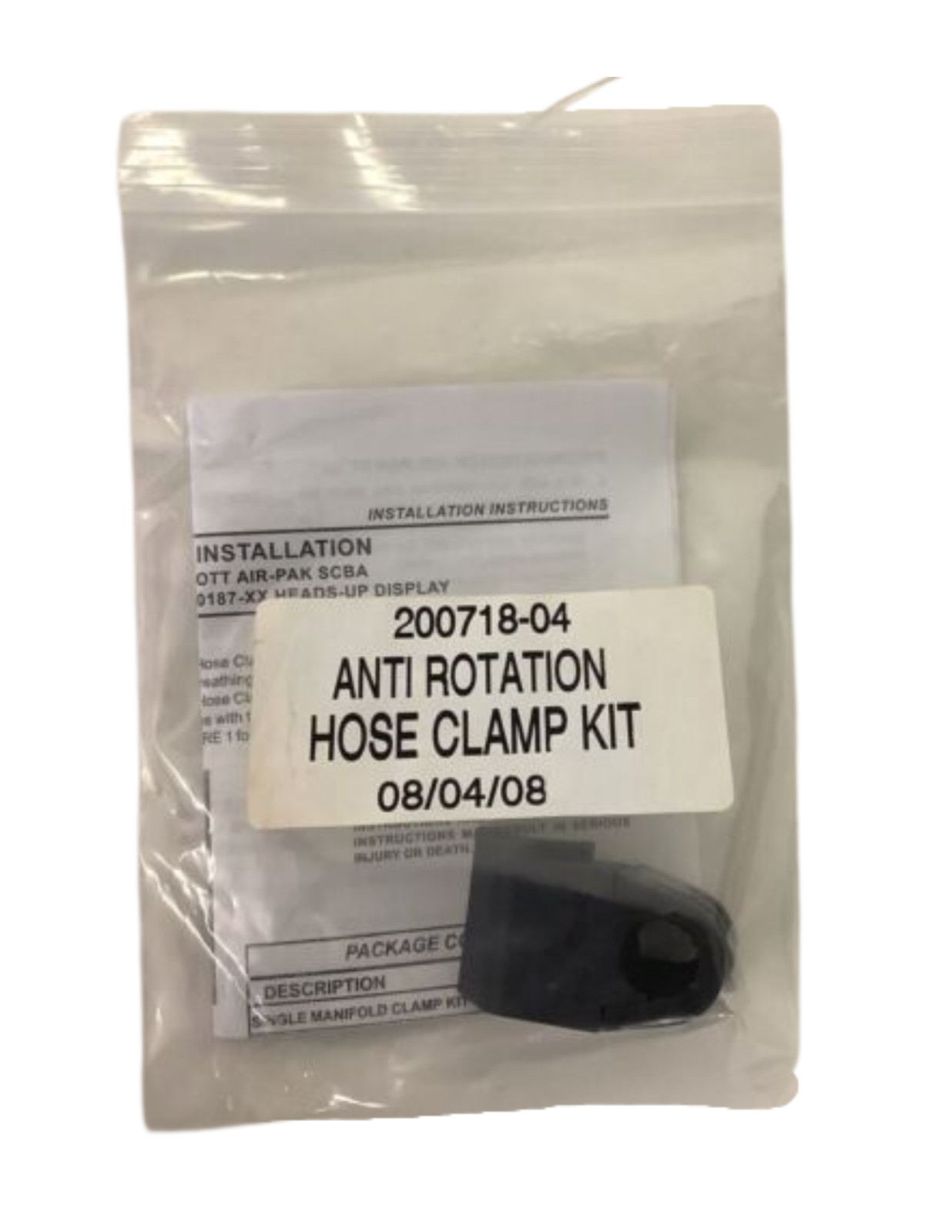 SCOTT Anti-Rotation Hose Clamp Kit for Air-Pak SCBA Heads Up Display 200718-04