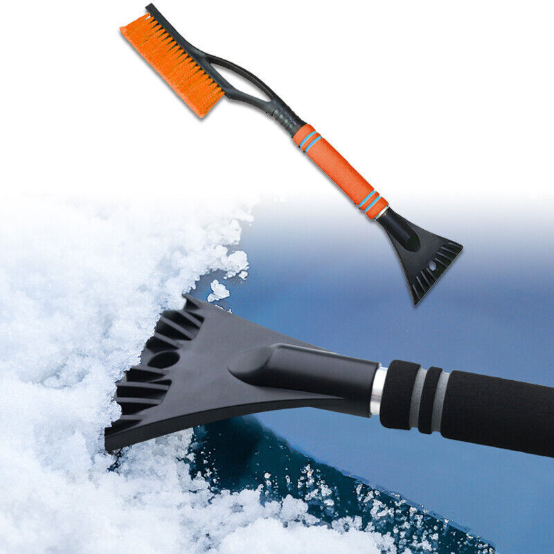 2-in-1 Ice Scraper W/ Brush Car Windshield Detachable Snow Remove Cleaner Orange
