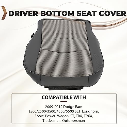 ECOTRIC Driver Side Bottom Cloth Seat Cover Compatible with 2009-2012 Dodge