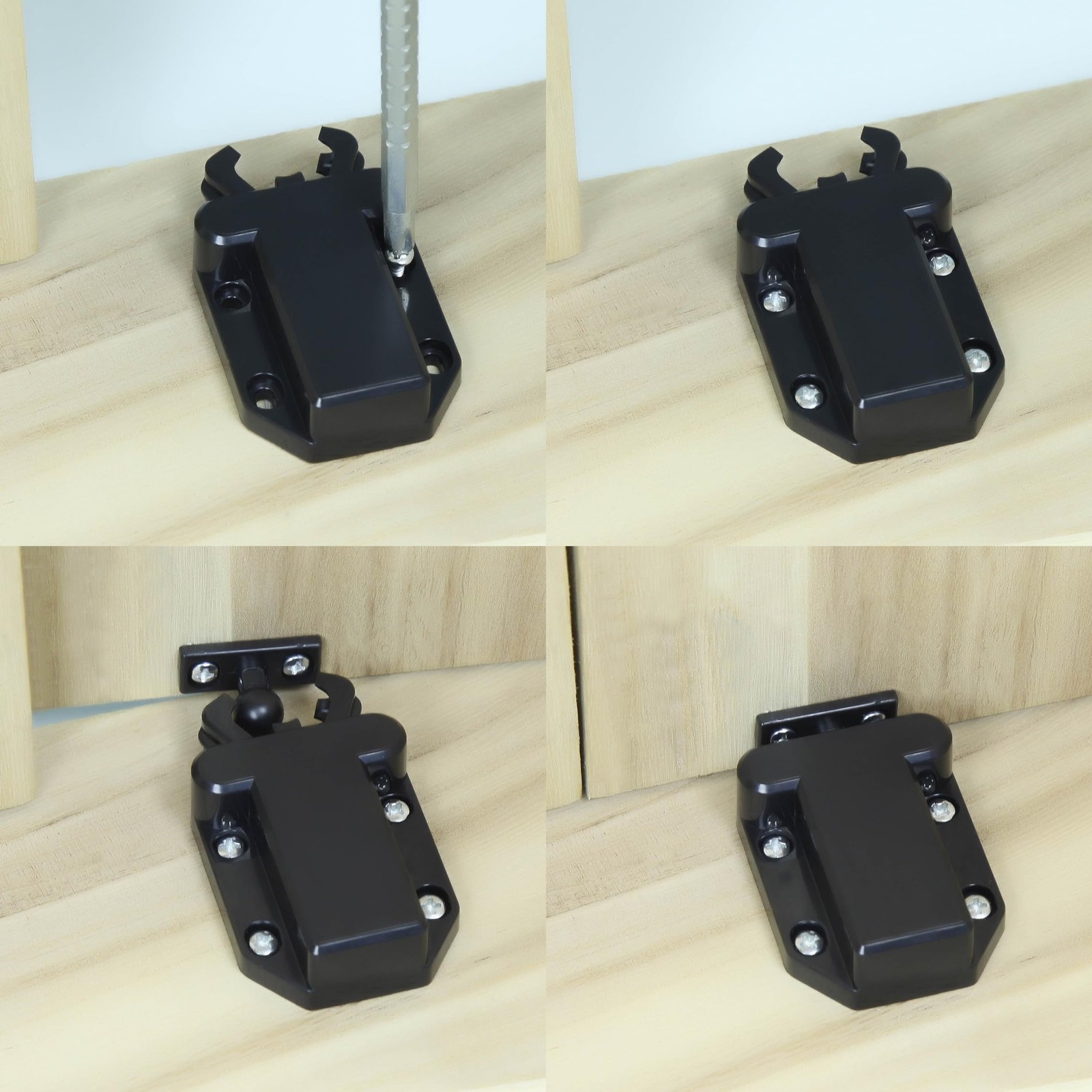 2 Packs Push Latch Rebound Self-Locking Device Automatic Pop-Up Cabinet Lock