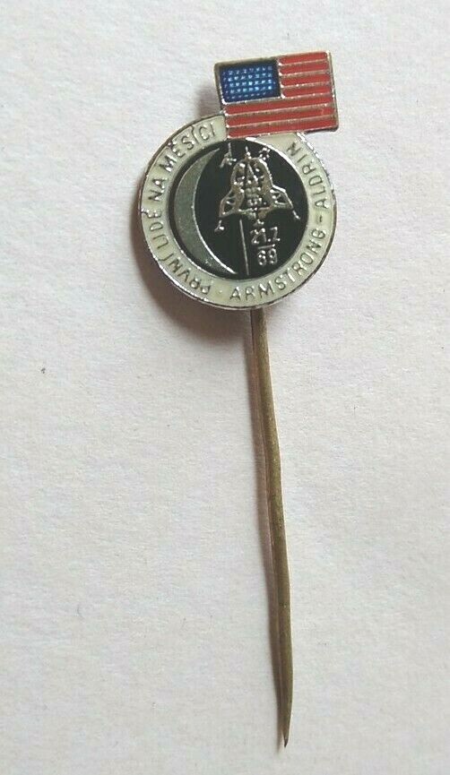 RARE 1969 Croatia NASA Apollo 11 Moon Landing Commemorative Enamel Stick Pin