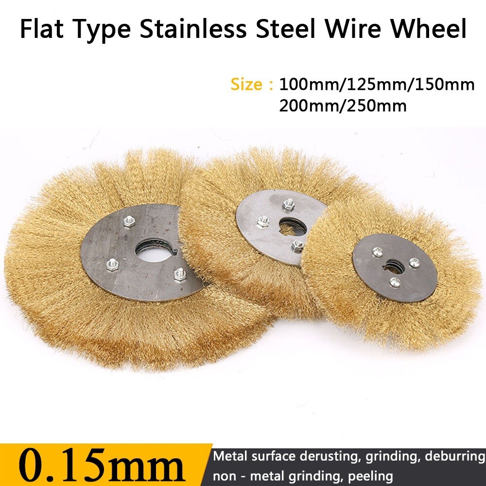 4" 5" 6" 8" 10" Crimped Brass Wire Wheel Brush Rust Removal For Bench Grinder