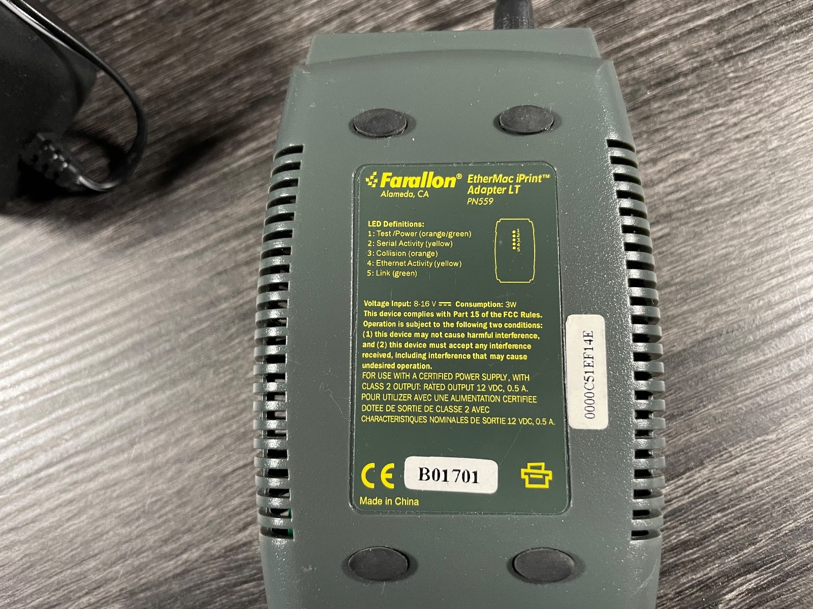 Farallon PN559 EtherMac iPrint Adapter For Mac w/ PSU